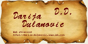 Darija Dulanović vizit kartica